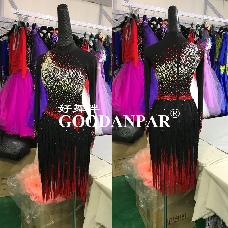 2018 new competition latin dance dress flamengo latin dance dress for girls vestido flecos women fringe latin dress salsa dress