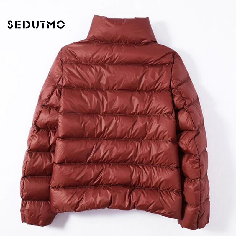 SEDUTMO เป็ดหนาฤดูหนาวลงเสื้อ Oversize Ultra สั้น Coat Warm สีดำฤดูใบไม้ผลิแจ็คเก็ตปัก ED501