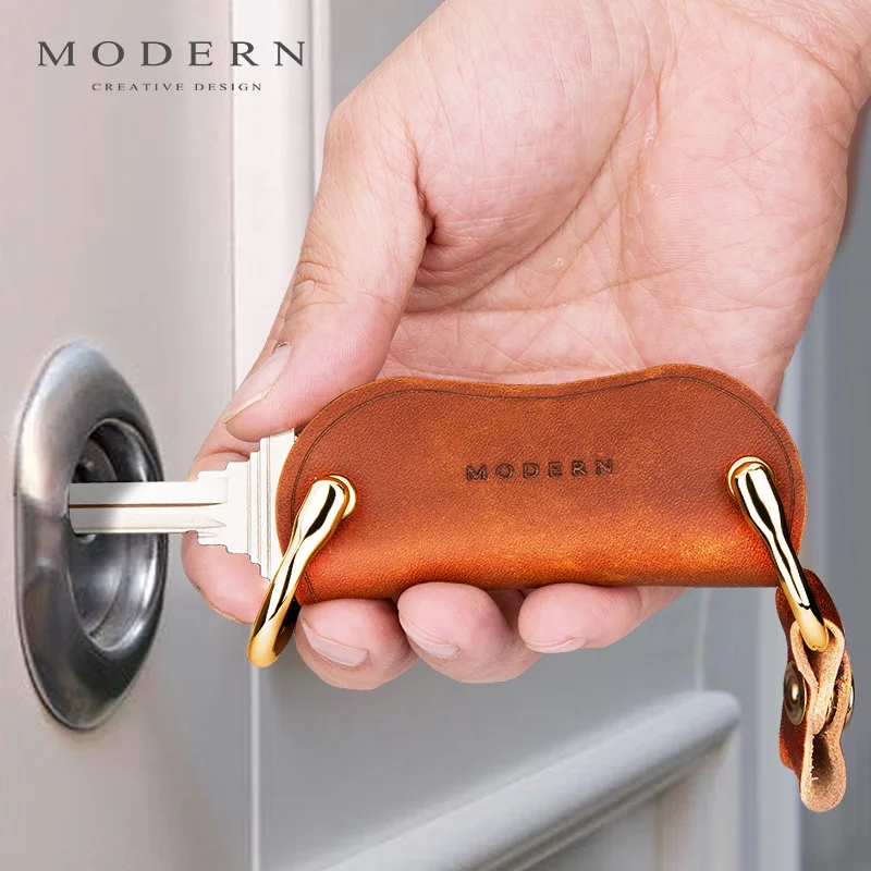 Brand New 100% Genuine Leather Smart Key Organizer Holder Key Chain Key Wallet Creative Travel Man Woman Gift