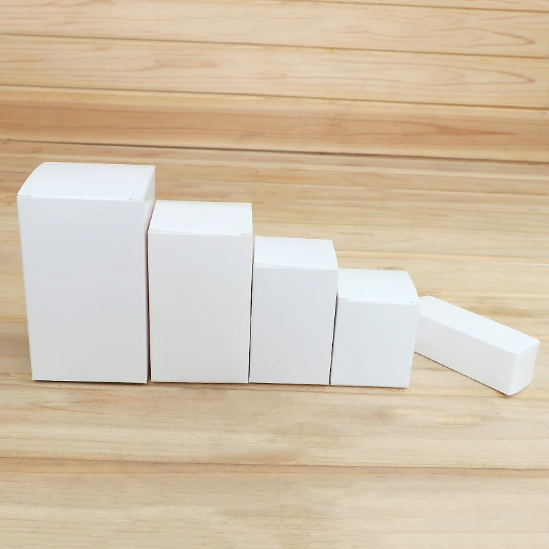 50Pcs Small Cube Packaging Paper Gift Box White Handmade Soap Packaging Box Cheap Kraft Wedding Favour Paper Box