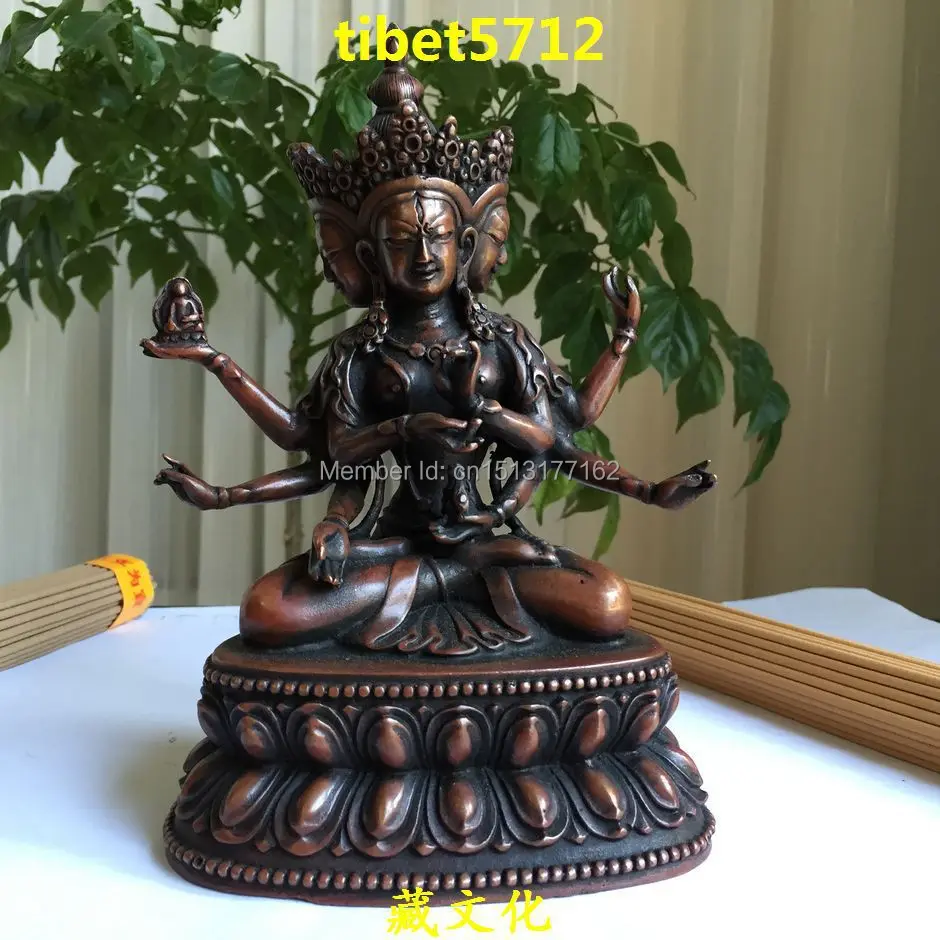 

Tibetan antique Buddhist bronze Ushnishavijaya buddha statue 18 cm Bronze Finish Buddha Healing Statue