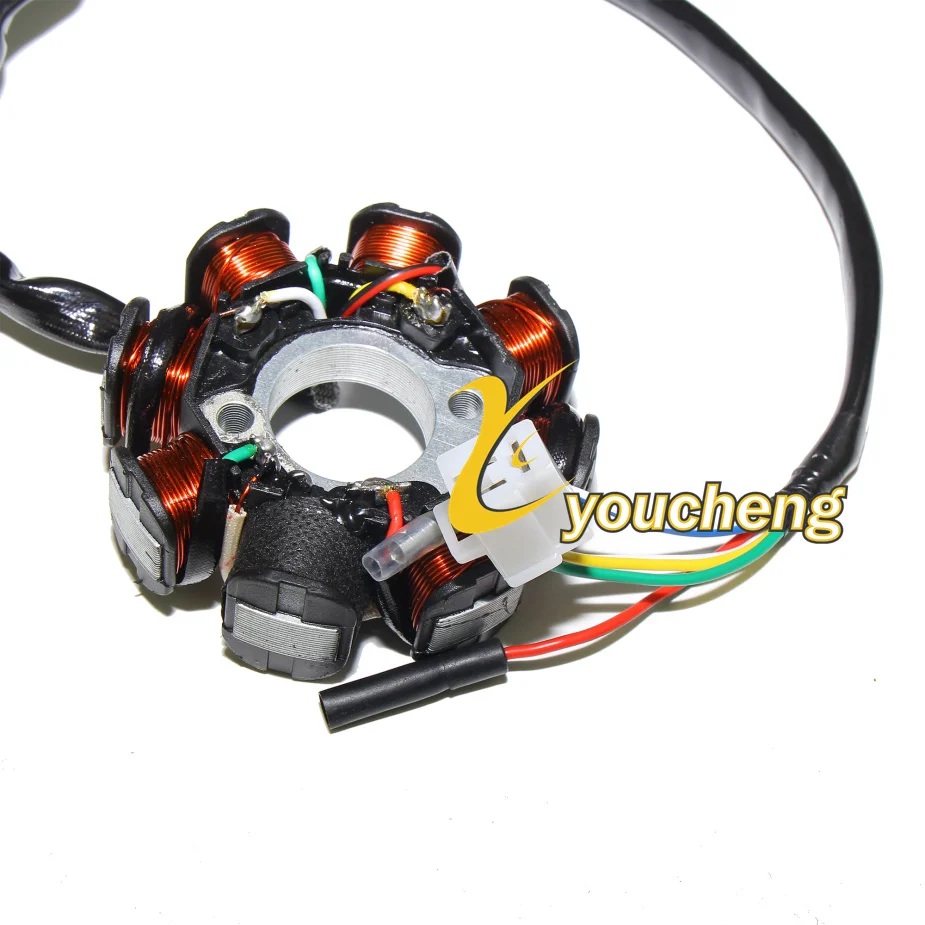 GY6 Engine Repair 8-coil Magneto Alternator Stator for 50cc 139QMB 139QMA Chinese Scooter Moped ATV Engine AC Fired GY6-50XQDDHA