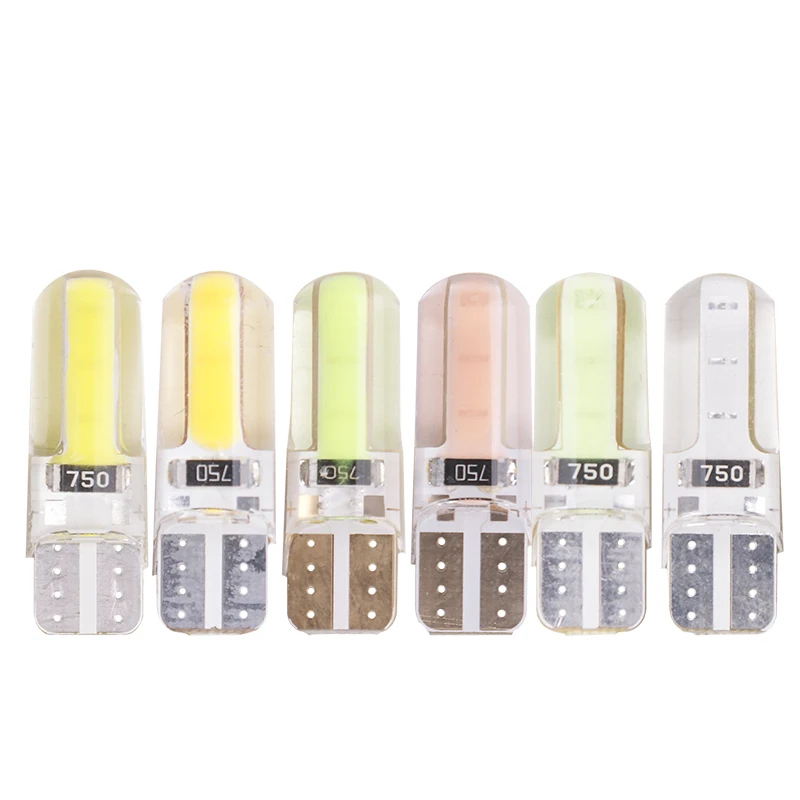 10PCS COB silica gel w5w T10 led light Car signal lights LED Clearance lights Reading light License plate light Parking lamp 12V