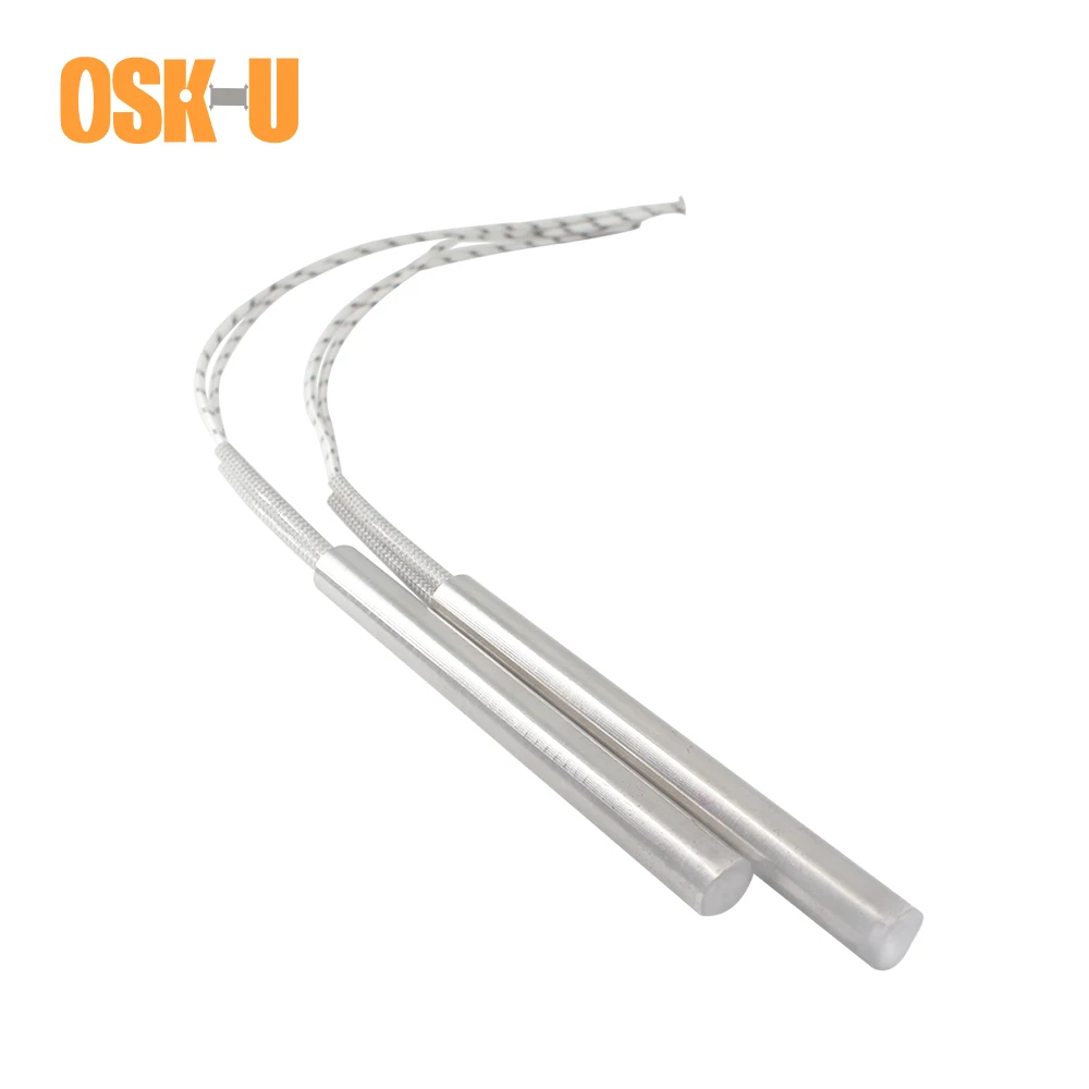 2PCS 220V Cartridge Heater Element 12mm Tube Diameter Single Head Electric Heating Tube Element Wattage 100/150/250W