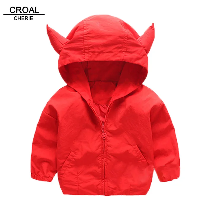 

90-120cm Cute Ear Kids Boys Jacket Windbreaker Spring Girls Jacket Girls Trench Coats Autumn Hooded Children Clothing