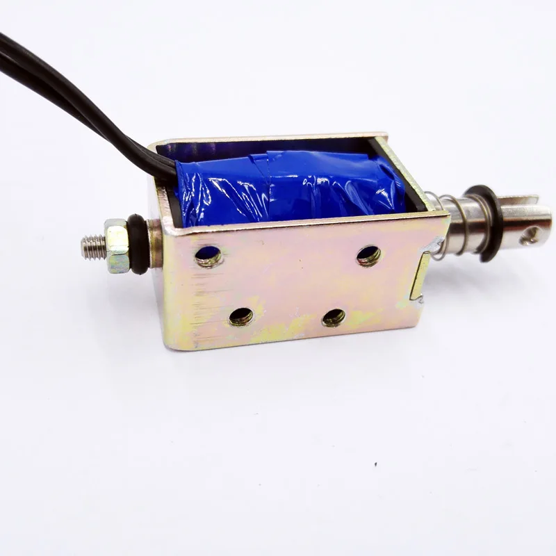 DC 12V 24V Push&Pull Type 0630 Frame Electromagnet TAU 0630T Travel Distance 10mm Keepping Force1kg Solenoid With Adjustable Nut