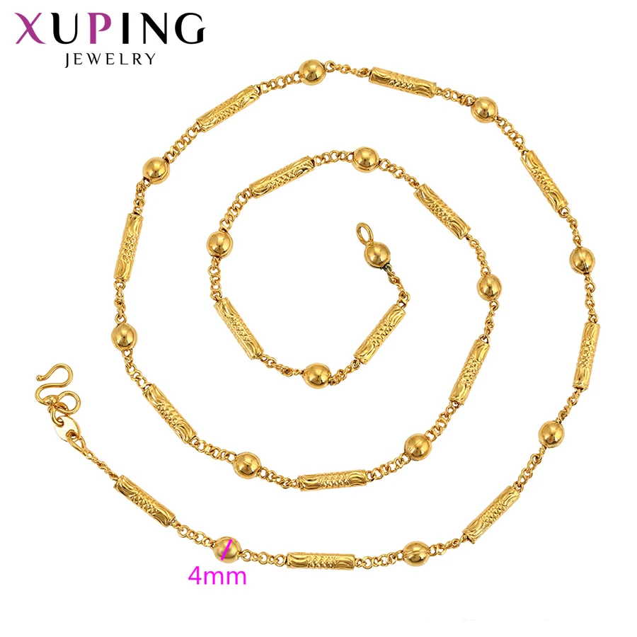 Xuping Elegant Romantic Gold Plated Long Necklace for Women and Men Chain Jewelry Party Gifts 45673