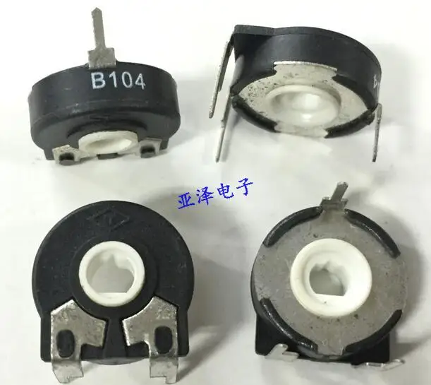 

[VK] T SpaIn PT15-B100K B104 adjustable potentiometer horizontal elliptical hole rotating adjustable resistance switch