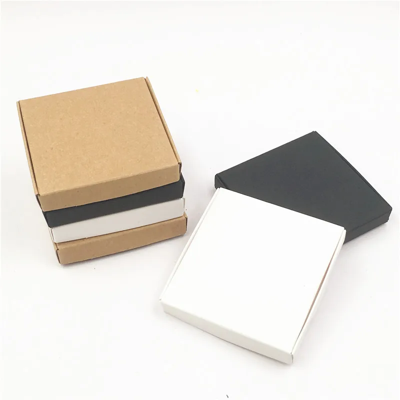 25Pcs/Lot Vintage Style Brown Black White Blank Paper Cardboard Aircraft Box Packaging For Handmade Soap Pizza Cup Moon Cake Box