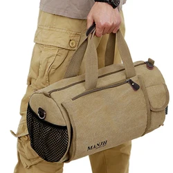 Vintage Canvas Mannen Reistassen Grote Casual Schouder Crossbody Reistas Mannen Man Leisure Tote Reizen Plunjezakken Bagage 1275