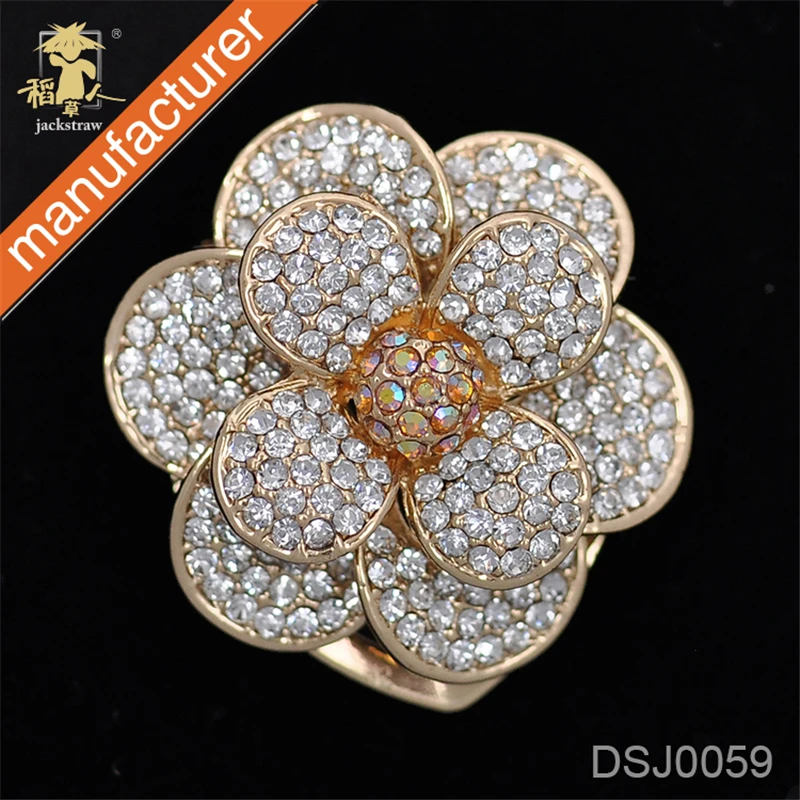 2018 Fashion Luxury flower silk scarf buckle rhinestone shawl brooch wedding crystal pin cape clip