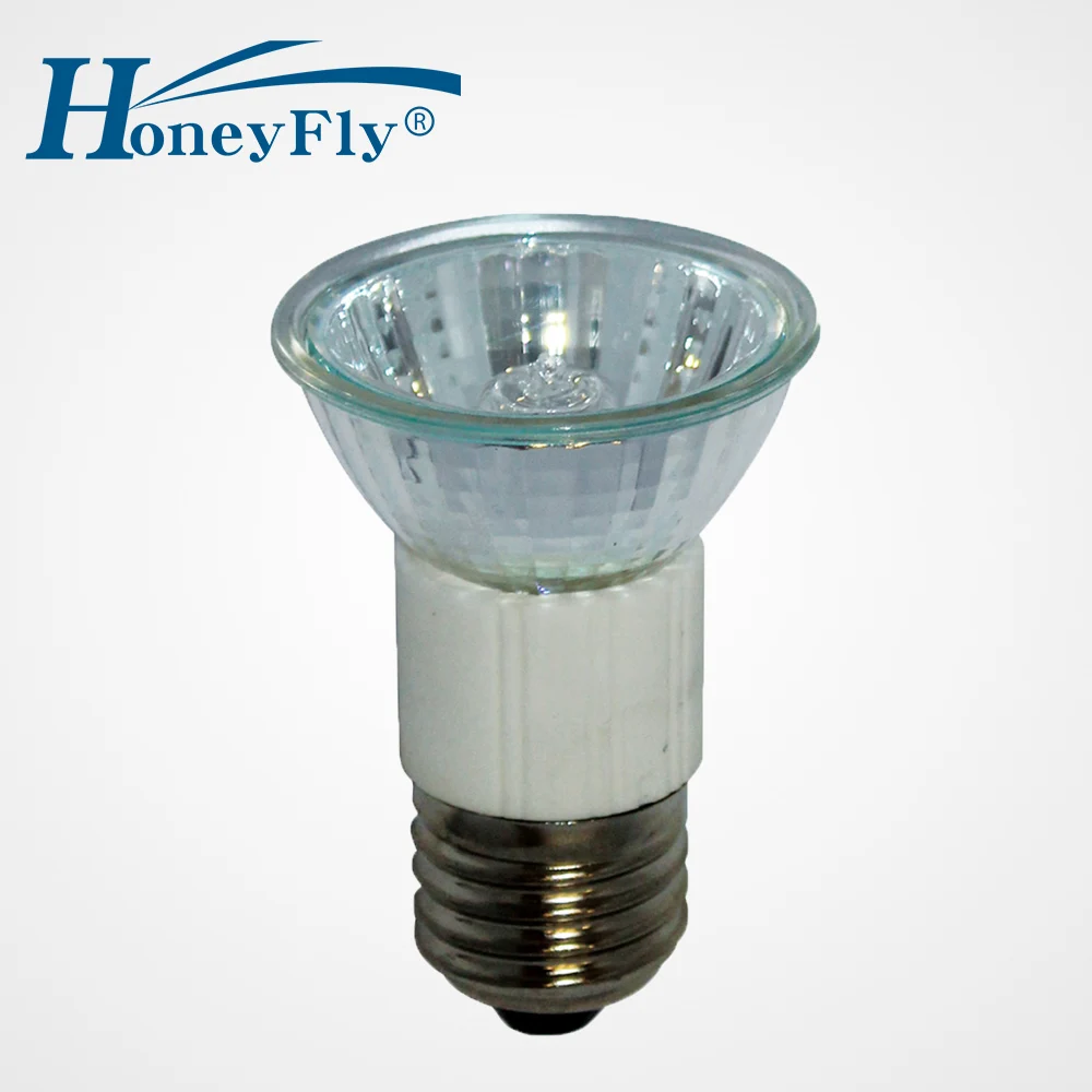 HoneyFly 3pcs JDR Halogen Bulb E27 2700-3000K 50W 220V Cup Shape Spot Light Lamp Warm White Clear Glass Indoor home