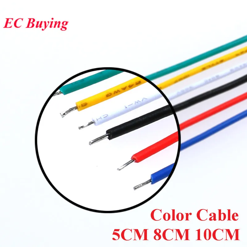 130Pcs 24AWG Breadboard Jumper Wire Cable Kit Tin-Plated PCB Solder Cable Flexible PVC Electronic Wire 5cm 8cm 10cm 6 Colors