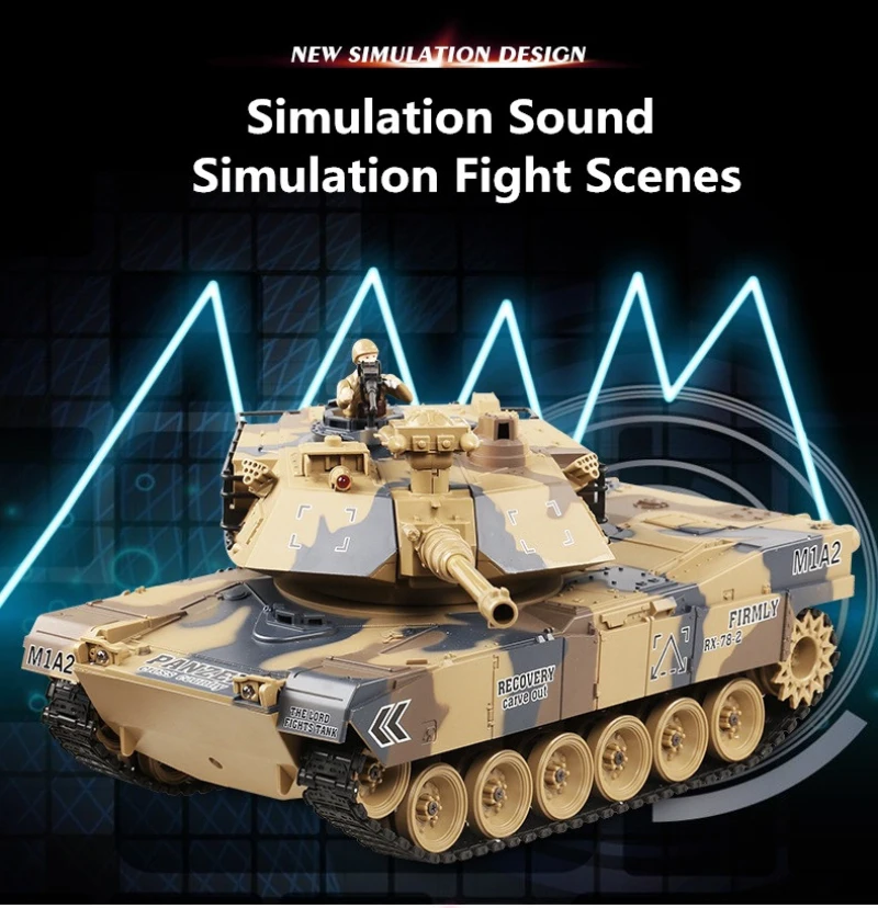 Smoke Simulation Function RC Toy Tank 2.4G Sound Light Russia T90 German 2A6 Military Main Battle Tank Model With Bullet Smoke