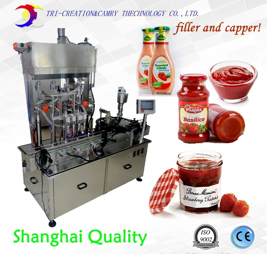 filling machine paste,ketchup filling and capping machine,jam filling machine,4 nozzles