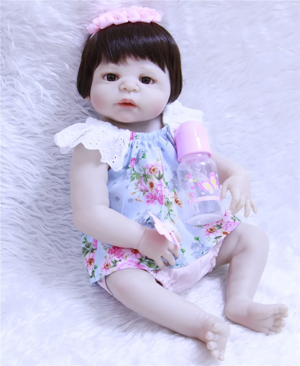 

NPK 22" Full silicone reborn baby doll toys 55cm newborn babies GIRL princess doll fashion birthday gift bebe brinquedo reborn