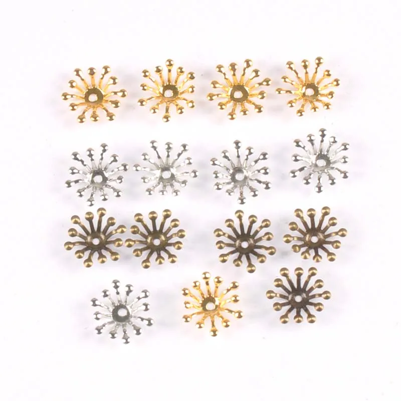 Bộ 50 Vintage 3 Màu Hoa Trống Thiết Lập Filigree Đeo Đầu Kết Nối Charm Phát Hiện Cho Trang Sức Làm 12.5Mm YKL0746