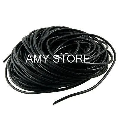 4mm 27.5M 90Ft PE Polyethylene Spiral Cable Wire Wrap Tube Black