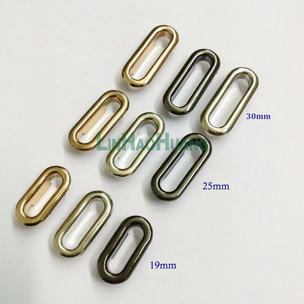 50pcs/Lot 19mm,25mm,30mm Nickle /Black/Gold Purse Grommets with Washers Nickle/Black Nickle/Gold Oval Eyelet Grommets +Tools