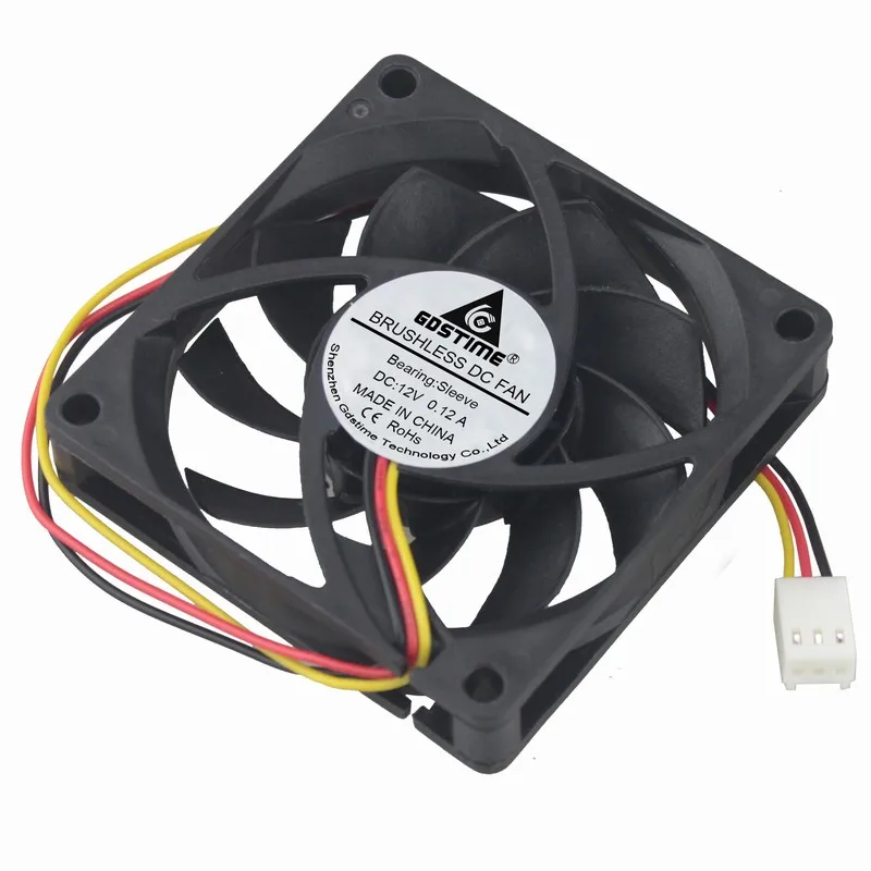 

5 Pieces Gdstime 3Pin FG 70x70x15mm DC 12V Cooling Fan 70mm x 15mm PC Brushless Cooler 7cm