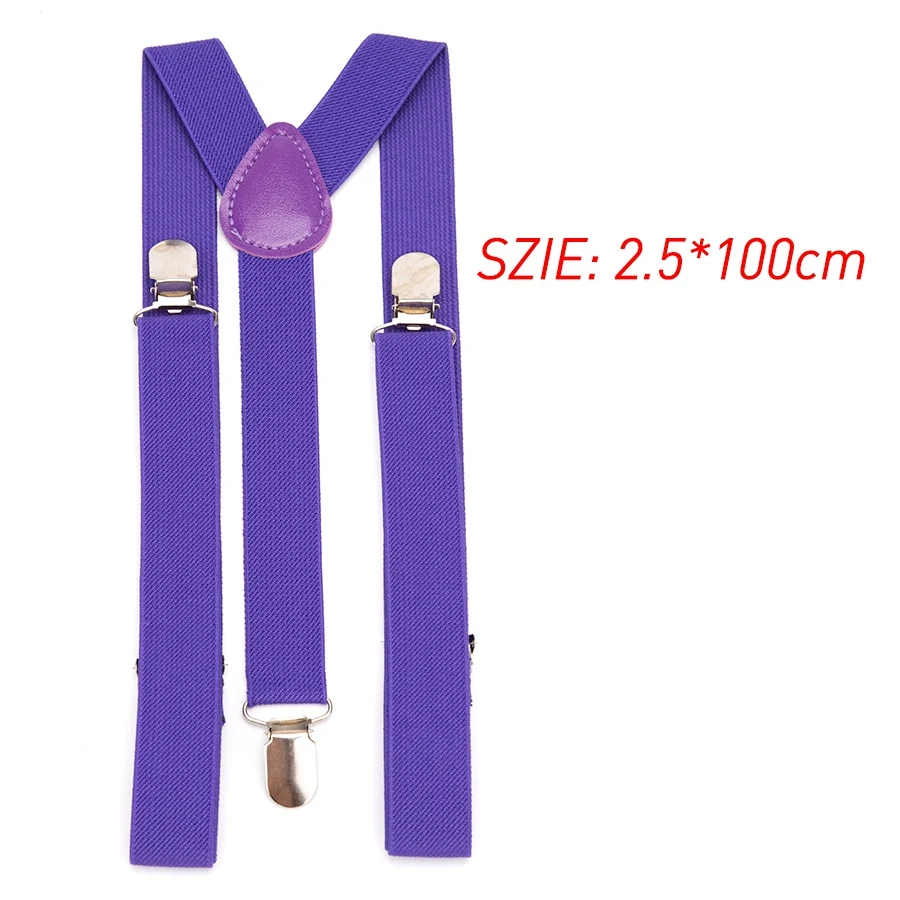 Suspenders Men Bow Tie Suspensorio for Man Women Solid Bowtie Braces Trousers Tirantes Hombre Wedding Leisure Pink Shirt Stays