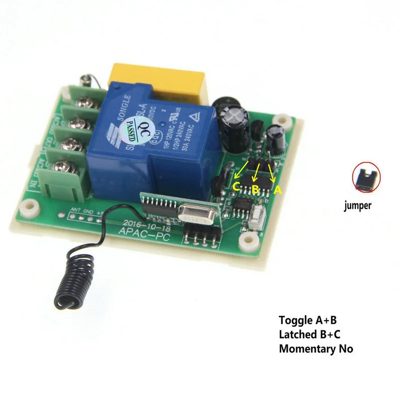 AC 220V 230V 1CH 1 CH 30A Relay Remote Control Switch Receiver Smart Home LED Light Lamp Household Equipment - Image 3
