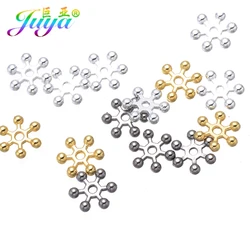 8mm 10mm Snowflake Gold Color Decoration Metal Spacer Beads Accessories For Women Needlework Beading Jewelry DIY Making