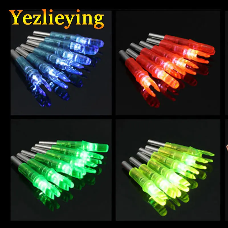 6pcsHunting ID6.2mm LED Lighted Archery Arrow Nock LED Glowing Arrow Nocks Crossbow Compound & Recurve Bow