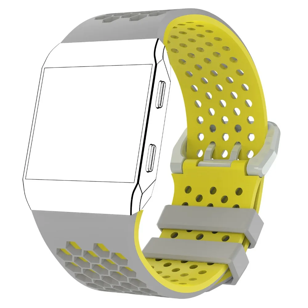 فيفاتا الملونة سيليكون حزام ل Fitbit أيونية الرياضة حزام (استيك) ساعة استبدال سوار قابل للتعديل معصمه اكسسوارات