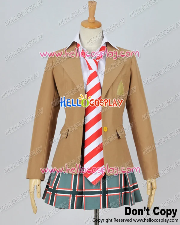 

Coppelion Cosplay Ibara Naruse Stripe Tie Girl Uniform Costume H008