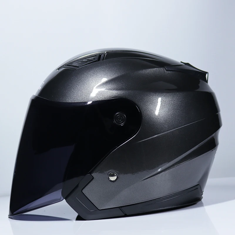 Brand Jiekai motorcycle helmet Four season unisex electric Scooter motos half helmets double visor