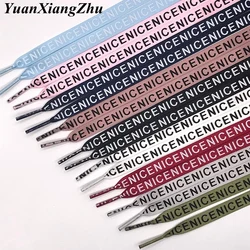 1Pair Letter Printed Laces 1CM Width 80CM/100CM/120CM/140CM/160CM Length Canvas Sneakers shoelaces ZM1