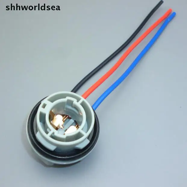 

Shhworldsea 1157 PY21/5 Led Bulb Lamp holder Harness Plug Connector wiring Extension Brake lights turn signal lights Socket