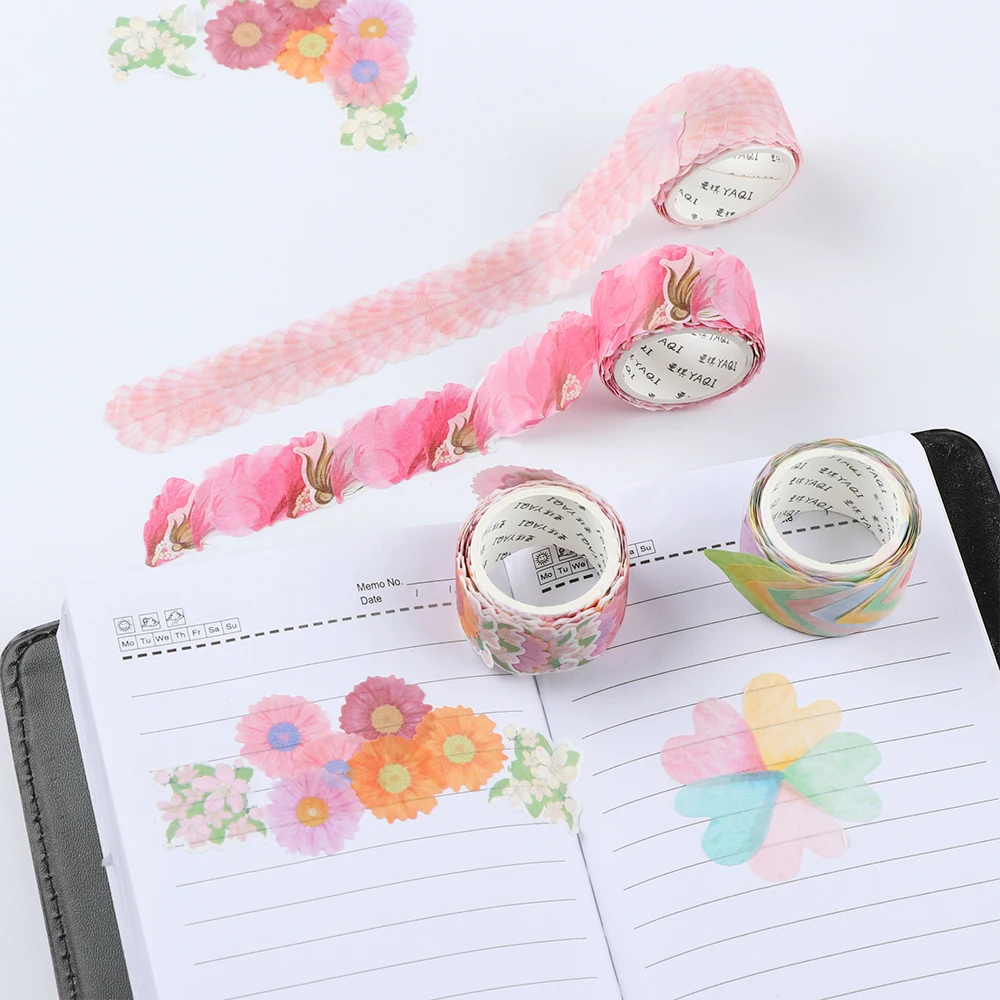 200PCS กลิ่น Sakura ล้างเทปดอกไม้กลีบตกแต่งเทปกาว Scrapbooking ไดอารี่สติกเกอร์กระดาษขายส่ง