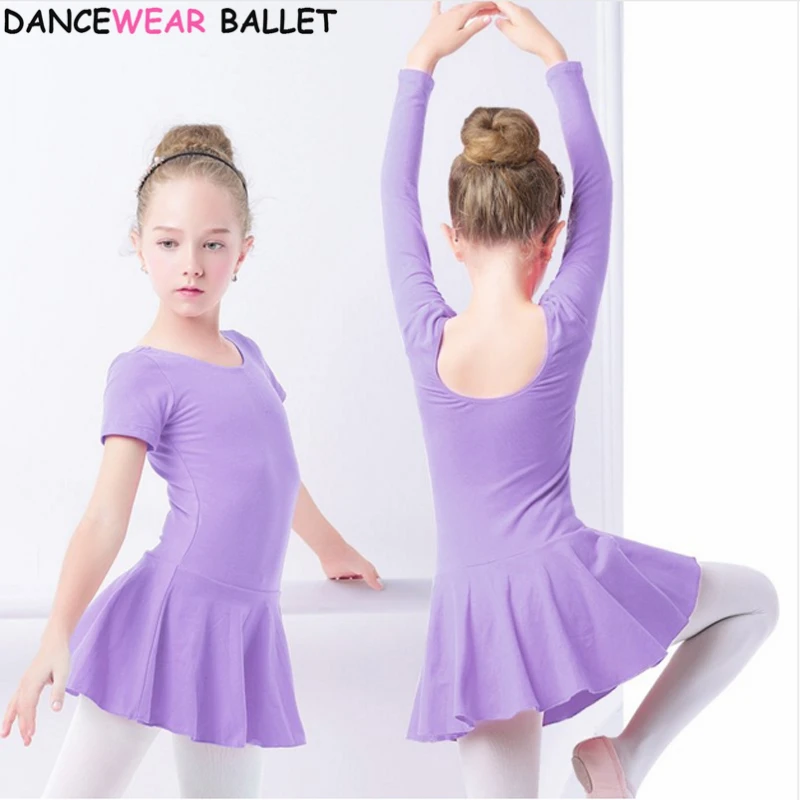 Abito da ballo di balletto in cotone Toddler Girls Child Ballet Dance Clothes Kids ginnastica body Training Dancewear