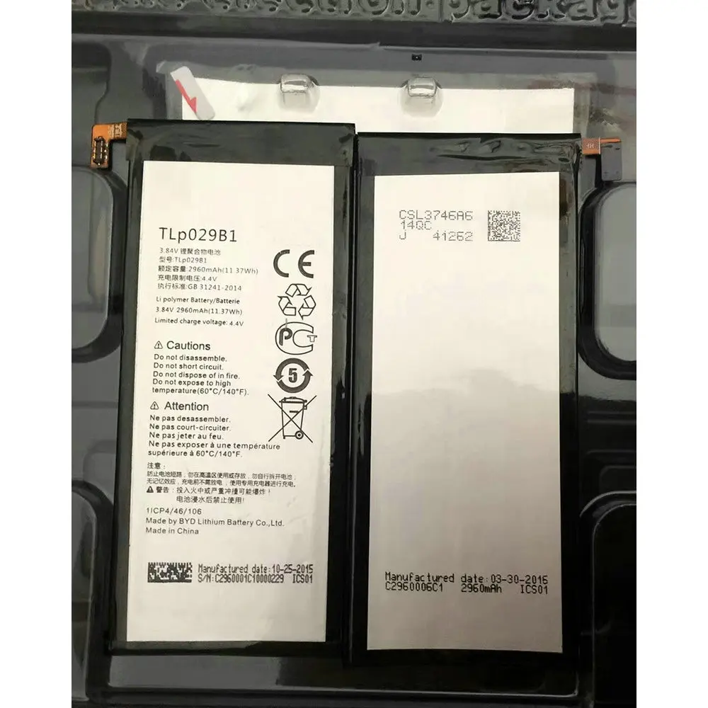 

Original 2960mAh TLp029B1 Battery For Alcatel Pop 4S 5095 5095B 5095I 5095K 5095L 5095Y For TCL 550 Smart phone