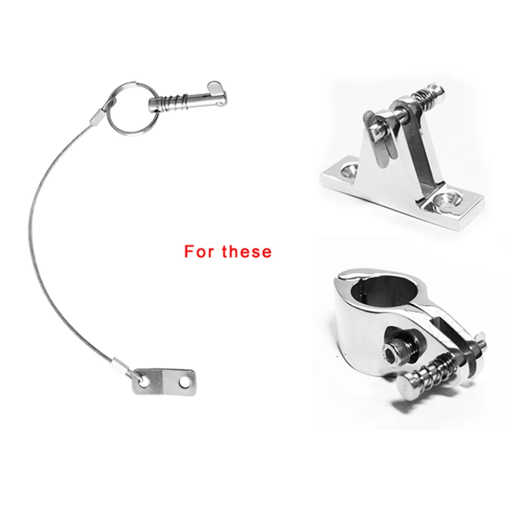 316 Stainless Steel Boat Bimini Top Quick Release Ball Pin With Lanyard Deck Hinge Motor Accessories Vehicle Parts 6mm Silver