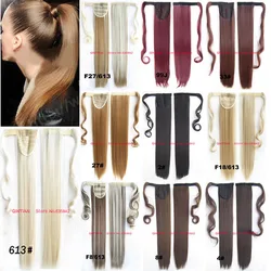 Jeedou Synthetic Hair Ponytail Hair Extension Straight Long Hair Tail False Hair Ponytails Hairpiece With Hairpins