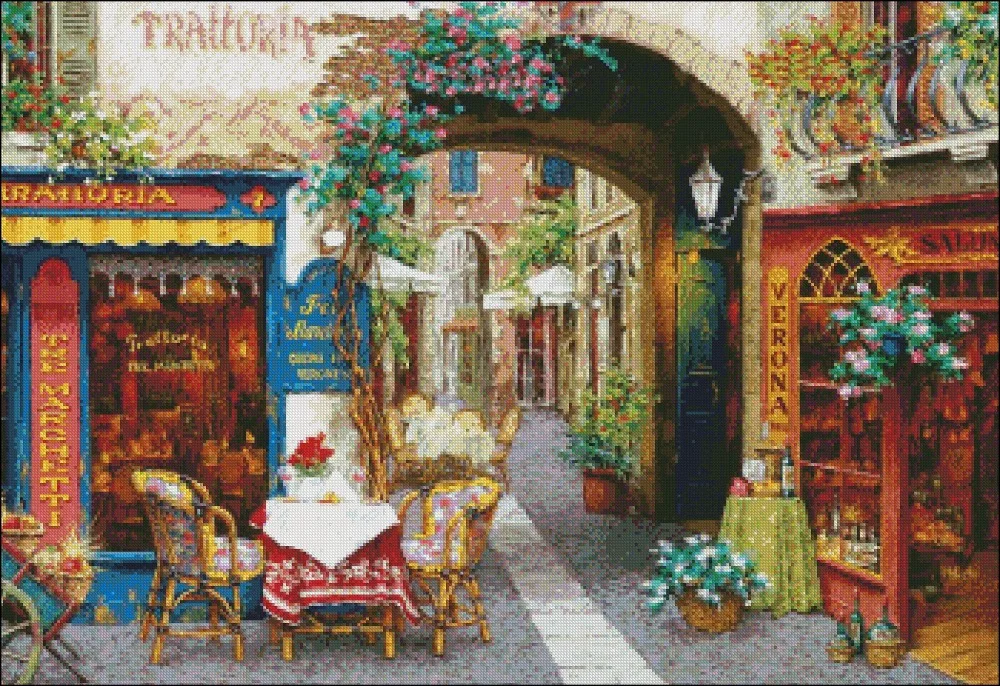 Needlework for embroidery DIY DMC High Quality - Counted Cross Stitch Kits 14 ct Oil painting - Paris alley