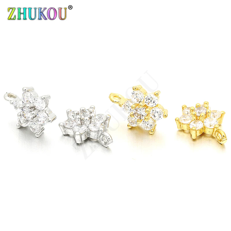 3pcs/lot, Micro Pave Zircon Charms Pendants DIY Women Necklace Pendant Brass 18K Gold Plated Jewelry Accessory Findings VD23