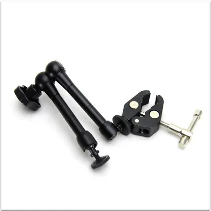 11 インチ調整可能な咬合マジックアーム + スーパークランプカニプライヤークリップ ForCamcorder 液晶モニター LED ライト DSLR カメラ