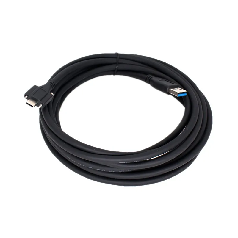 Cámara Industrial USB 3,1 tipo C, USB-C, cable de datos de alta flexibilidad con tornillos, 1M, 3M, 5M, para cámara de visión automática IDS Ximea