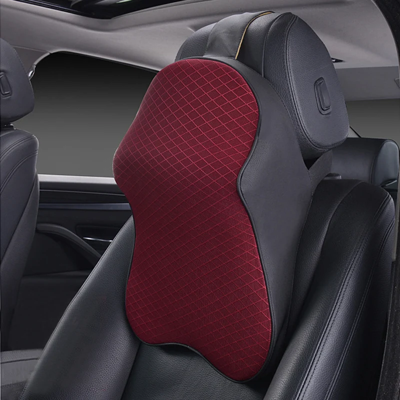 Memory Foam Car Neck Headrest Pillow Support Dual Use Seat Back Lumber Cushion For Vehicle Office Car Accessories