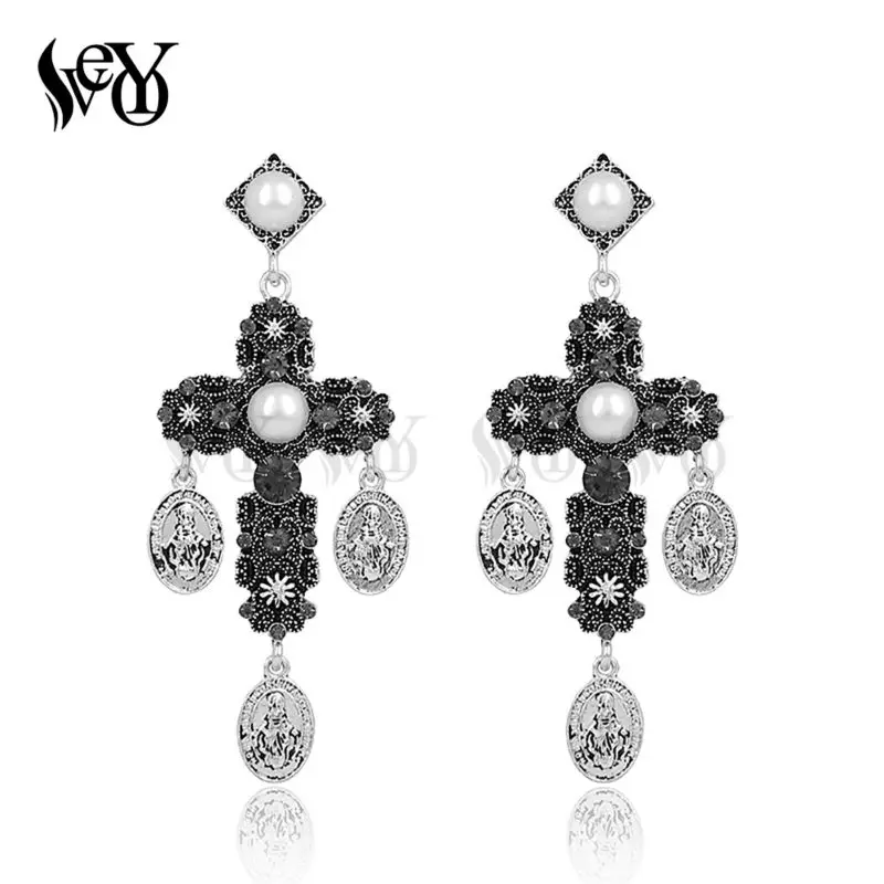 VEYO Crystal Cross Alloy Earrings High Quality Classic