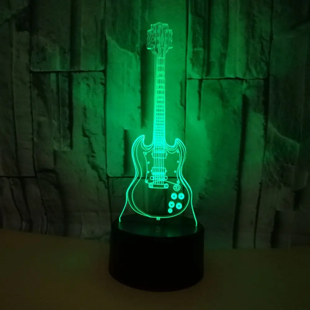 

Creative Guitar 3d Night Light Colorful Usb Led Gift Atmosphere Art 3d Light Fixtures Luminaria De Mesa Kids Lights Lamps