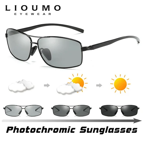 Imagen 2 del producto LIOUMO gafas de sol fotocromáticas superiores para hombres y mujeres, gafas camaleón polarizadas, gafas de conducción, gafas de sol antideslumbrantes zonnebril heren