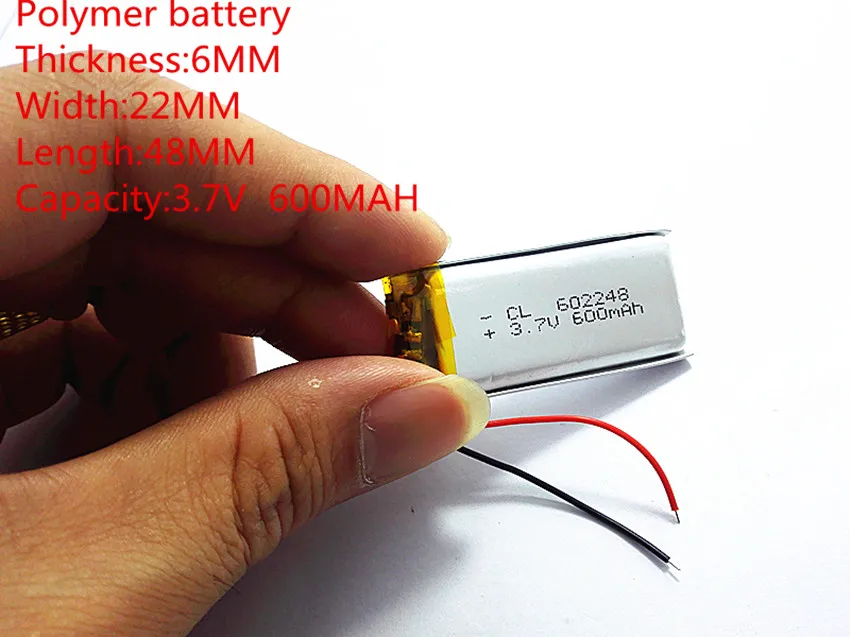 3.7V,600mAH,[602248] PLIB ( polymer lithium ion / Li-ion battery ) for GPS,mp3,mp4,mp5,bluetooth,model aircraft,dvd