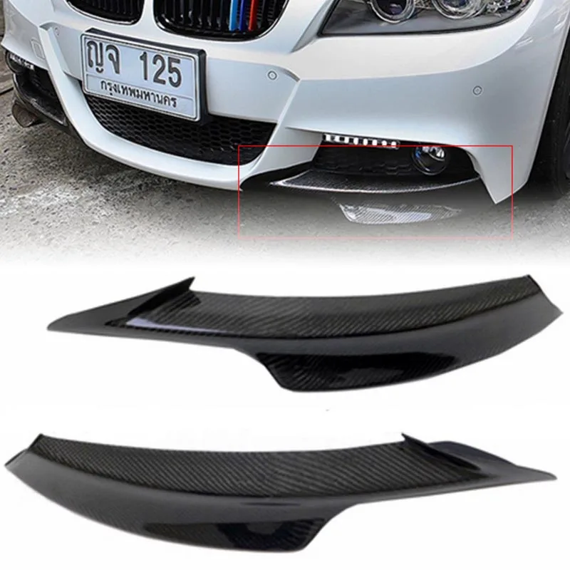 JXLCLYL 2pcs Carbon Fiber Front Bumper Splitter Spoiler For BMW E90 E91 328i 325i LCI M-Tech