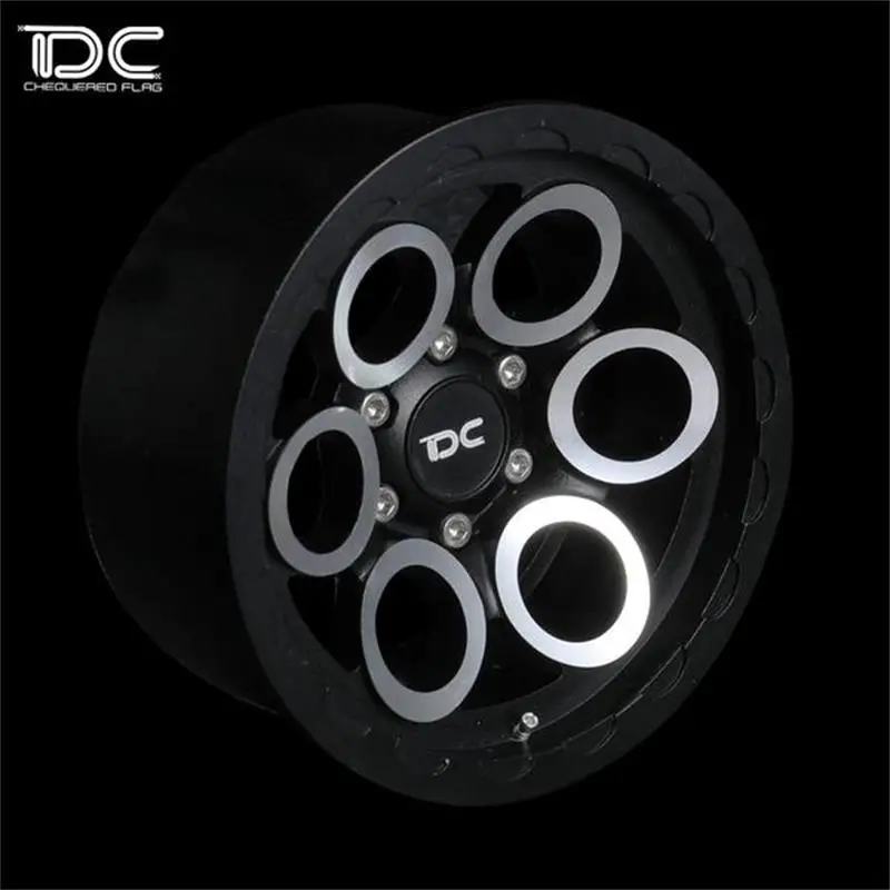 for 2PCS DC 1:10 RC 2.2inch Simulation Crawler Metal Wheel 12mm Hex (Magnus Version) Black DC-90435