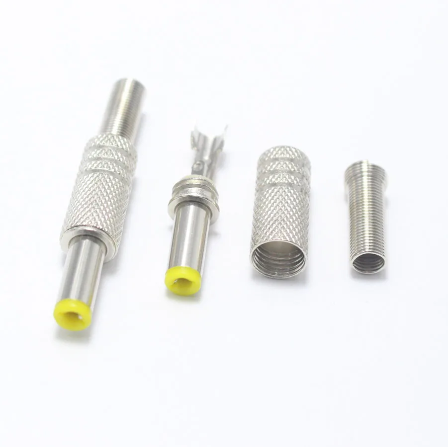 2pcs 5.5x2.5 5.5x2.1 4.8x1.7 4.0x1.7 3.5x1.35 3.5x1.1 2.5x0.7 6.5x4.4 5.0x3.0 mm DC Power Plug Yellow Head DIY Audio Connector